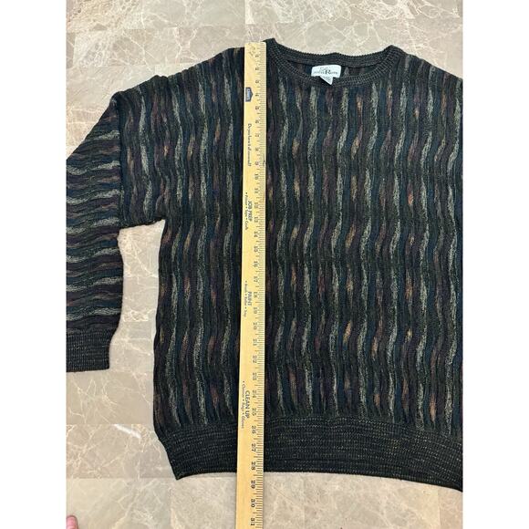 VINTAGE LOUIS ROTH COOGI STYLE WEAVE SWEATER BROWN MULTO MENS Large EXCELLENT - Picture 7 of 10